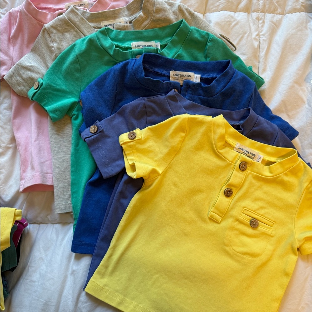 15 shirts! Sawyer and Finn shirt bundle. EUC boys size 6-12 months.